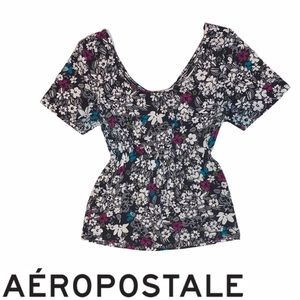 AEROPOSTALE Floral Cross-Back T-shirt in M